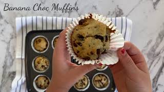 Thermomix Banana Choc Muffins