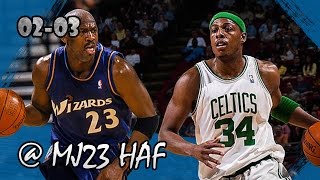 Michael Jordan vs Paul Pierce Wizards vs Celtics (2003.04.06)-61pts Total! MJ Best Ball Fake EVER!