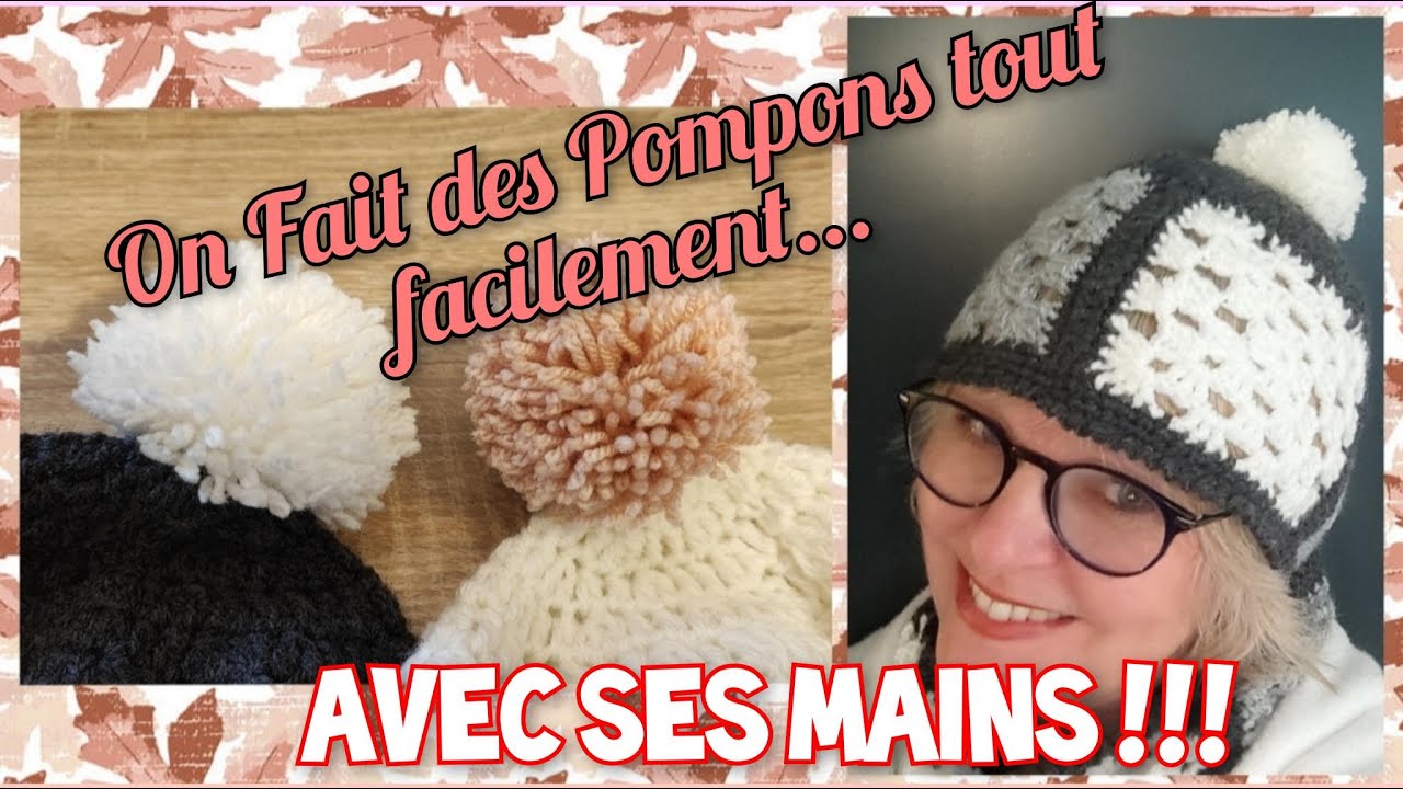 Pompoir Tutorial Tuto Pompon Facile en 5mn avec sa Main!!!! - YouTube
