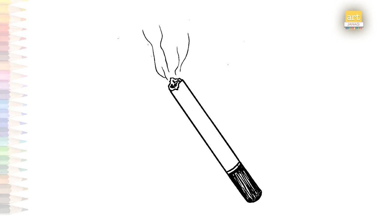 cigarette outline drawing drawings | drawings | How to draw No Smoking Cigarette step by step Cigarette drawings | Outline drawings