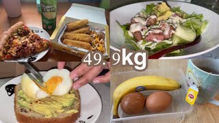 49.9kg | Boiled eggs, Banana and warm Tea for Breakfast