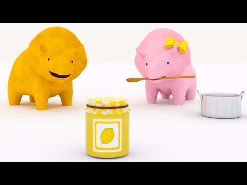 Apprendre les couleurs avec les Confitures, Dina et Dino les Dinosaures | Dessin animé éducatif