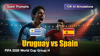 Uruguay vs Spain | FIFA-2026 World Cup, 10K AI Simulations
