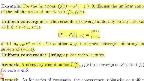 Uniform convergence|Series