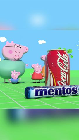 Mentos \u0026 Coca-Cola take out Peppa Pig's family 🥤 #peppapig #mentos  #cocacola