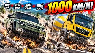 What Happens at 1000 KM/H? Defender vs MAN TGS | BeamNG.drive screenshot 3