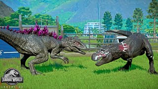 Black Panter Trex vs ZillaRex Epic Hybric Dino Fight  Jurassic World Evolution