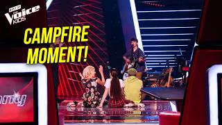 coaches sat floor hear his original song voice kids