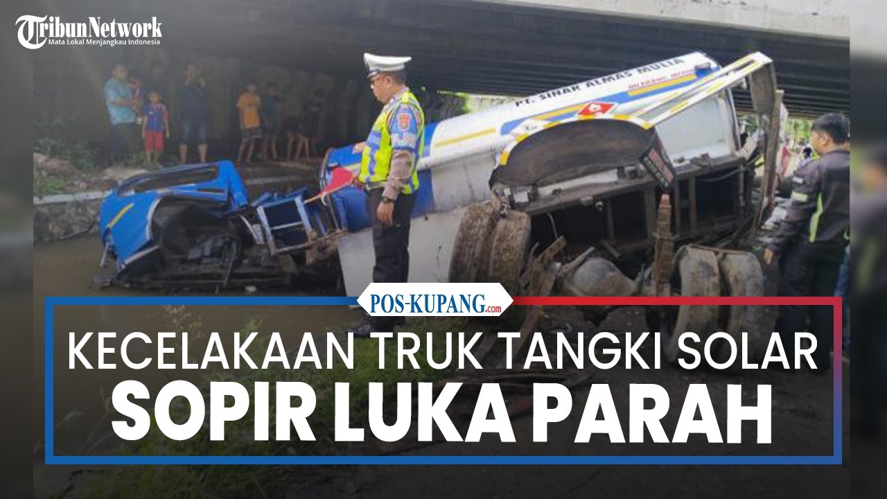 Kecelakaan Truk Tangki Solar Terjun dari Tol Mojokerto, Sopir Luka Parah