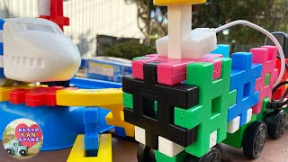 機関車のおもちゃ☆学研のニューブロック プログラミングを組み立てて遊びました。音やライトが自動で光る子供向け知育玩具☆【ウピさん＆upisch】