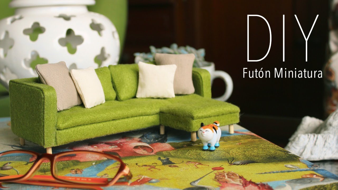 DIY Futon miniature for dollhouse PartyLabperu YouTube