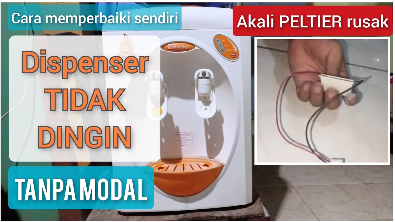 Cara memperbaiki DISPENSER TIDAK DINGIN | akali komponen peltier rusak