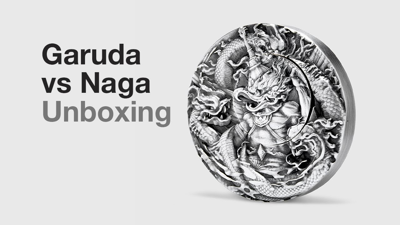 GARUDA AND NAGA the Mythic Battle of Dynamic Opposites Set 2 x 2 Oz Silver  Coins 10000 Francs Chad 2020
