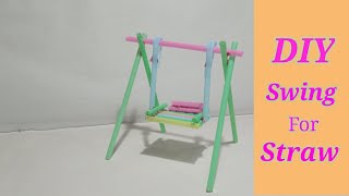 DIY How to make straw swing | Easy straw Swing | Origami Straw craft | Straw craft ideas