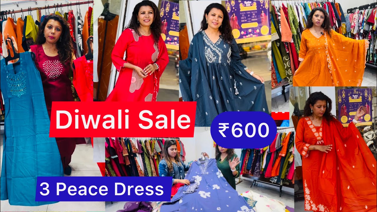 ₹600😱Anarkali Mull Cotton Silk Diwali Sale | Vadodara Local Market 