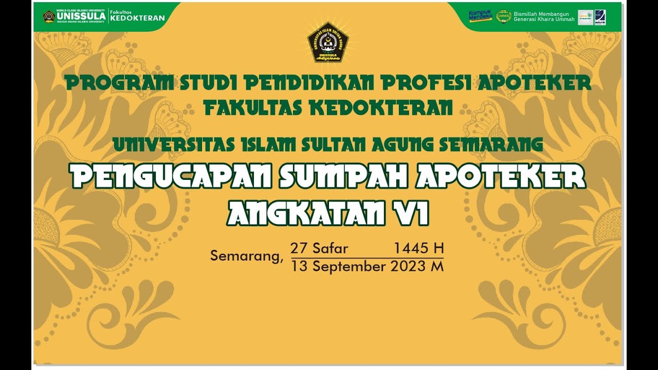 Sumpah Apoteker Program Studi Pendidikan Profesi Apoteker FK UNISSULA ...
