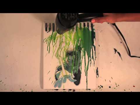 Green Lantern Melted Crayon Art