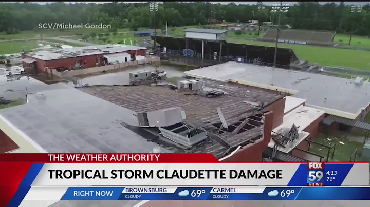 Looking at storm damage from Tropical Storm Claude...