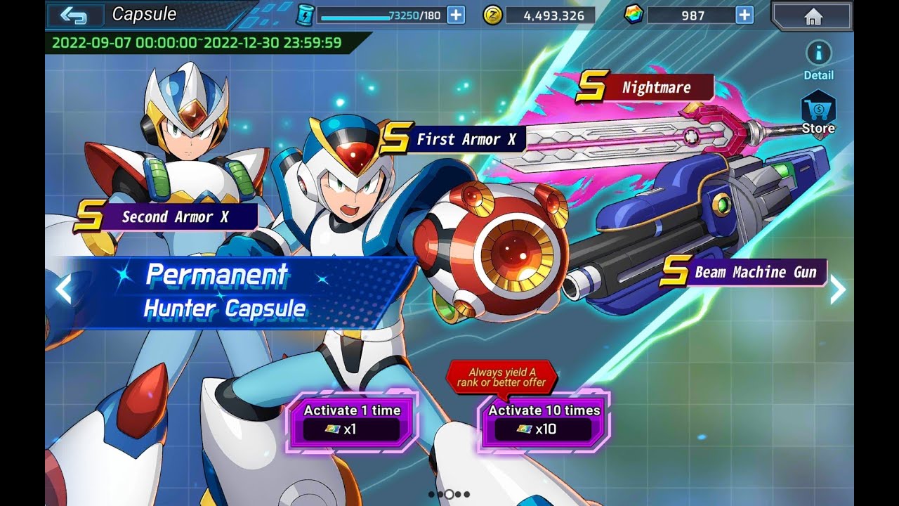 MegamanX DiVE - Permanent Hunter Capsule Crackpot Action - YouTube