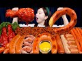 킬바사 소세지 💛 매콤 양념치킨 소세지 짜파게티 먹방 Jjajang Ramen Chicken DrumStick Grilled Sausages Mukbang ASMR Ssoyoung