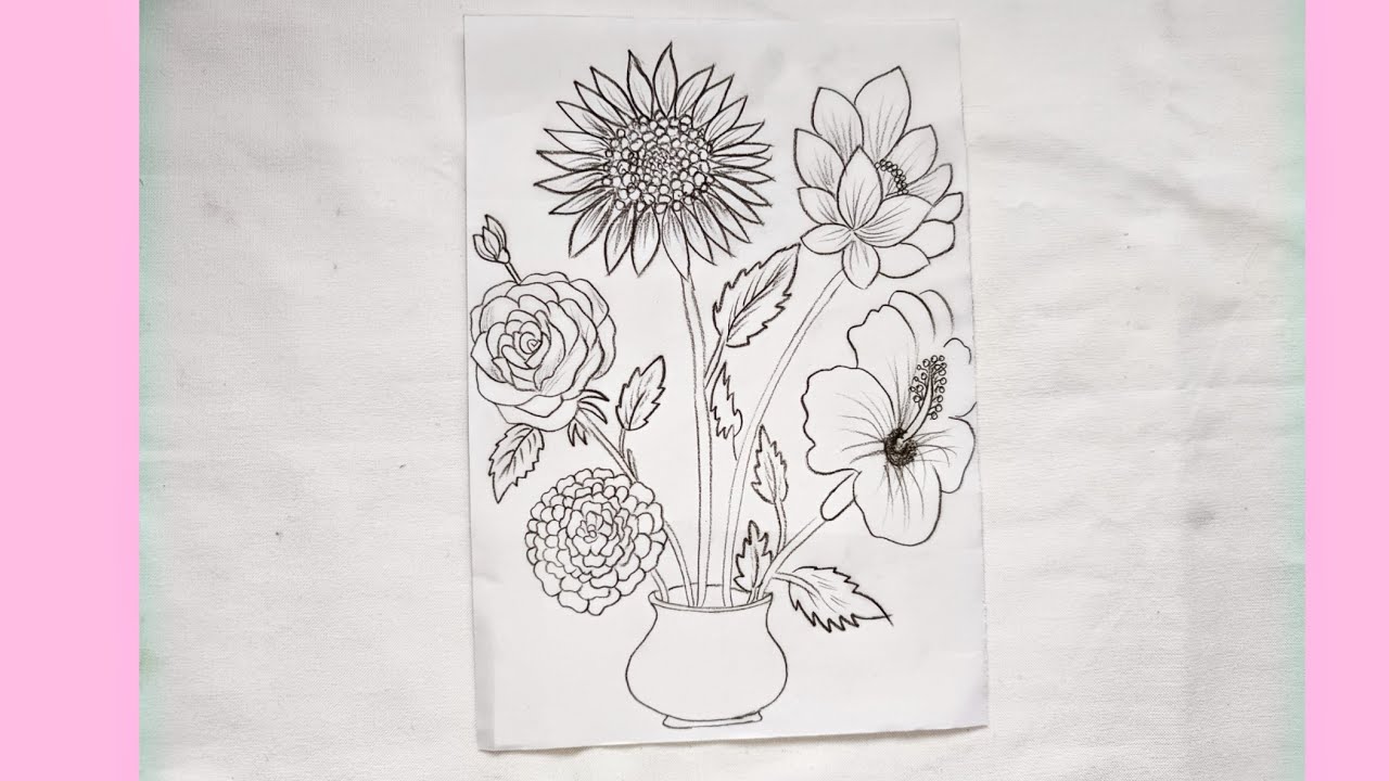 Нарисуйте цветок в горшке