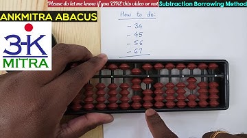 Abacus || English || How to do: 0 - 34 - 45 - 56 - 67 (Subtraction Borrowing Method)