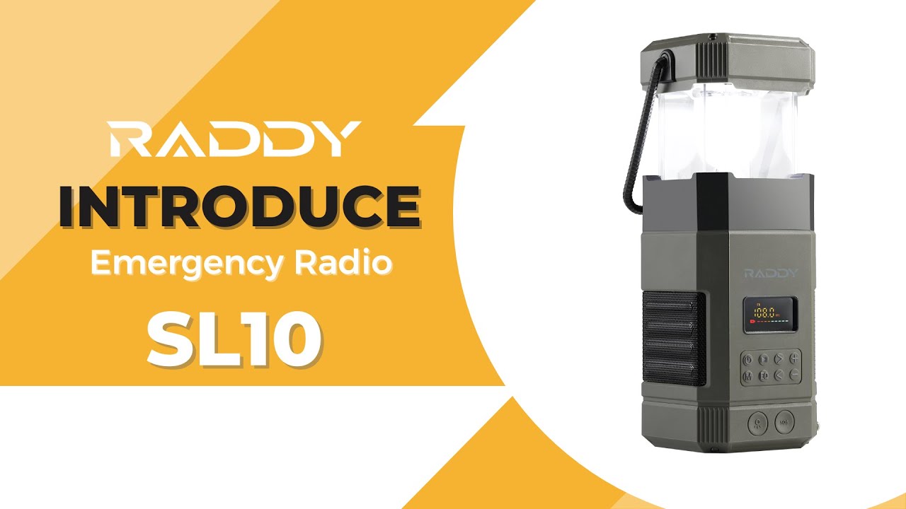 Raddy SL10 Emergency Radio | 10000mAh Hand Crank Solar Camping Lantern | IPX6 Waterproof