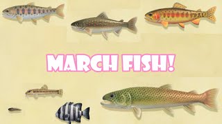All Fish You Can Catch In MARCH In Animal Crossing New Horizons | Northern Hemisphere