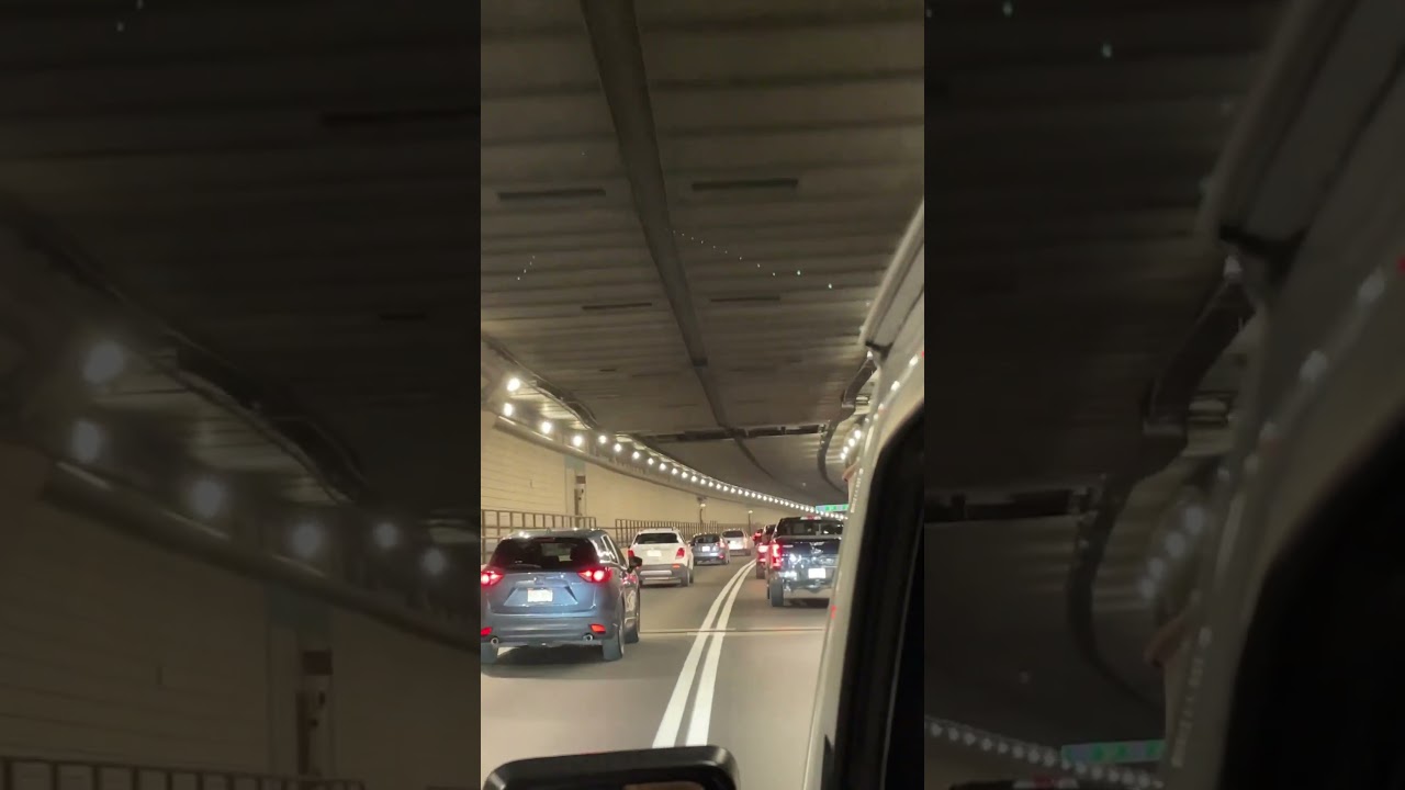 Driving through this massive tunnel in Boston under the water 