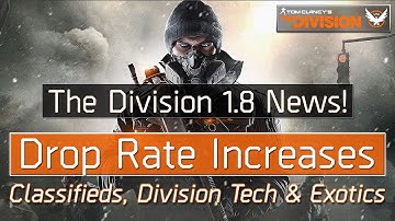 The Division 1.8 News - Drop Rate Increases On Classifieds, Division Tech and Exotics!