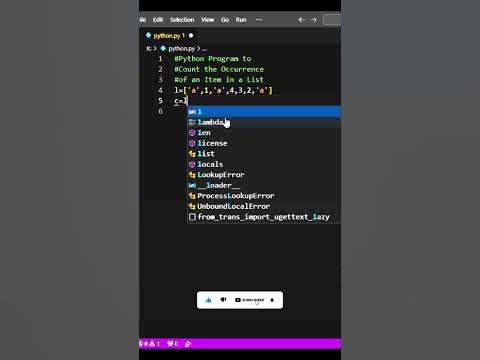 python program to count the occurrence of an item in the list #python # ...