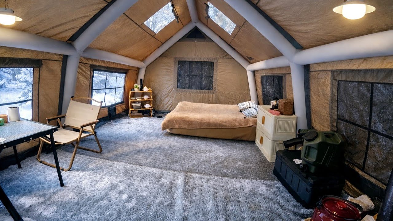 SNOWY MOUNTAINS | WINTER CAMPING IN A WARM TENT