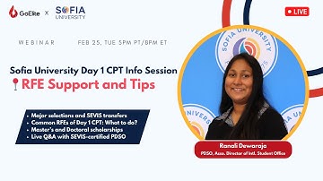 Sofia University Day 1 CPT Info Session 📍RFE Support and Tips