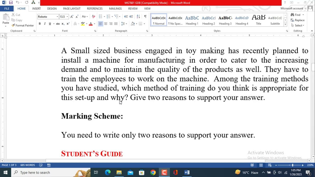 MGT601 GDB solution 2022-Semester Autumn 2022-VU-SME Management