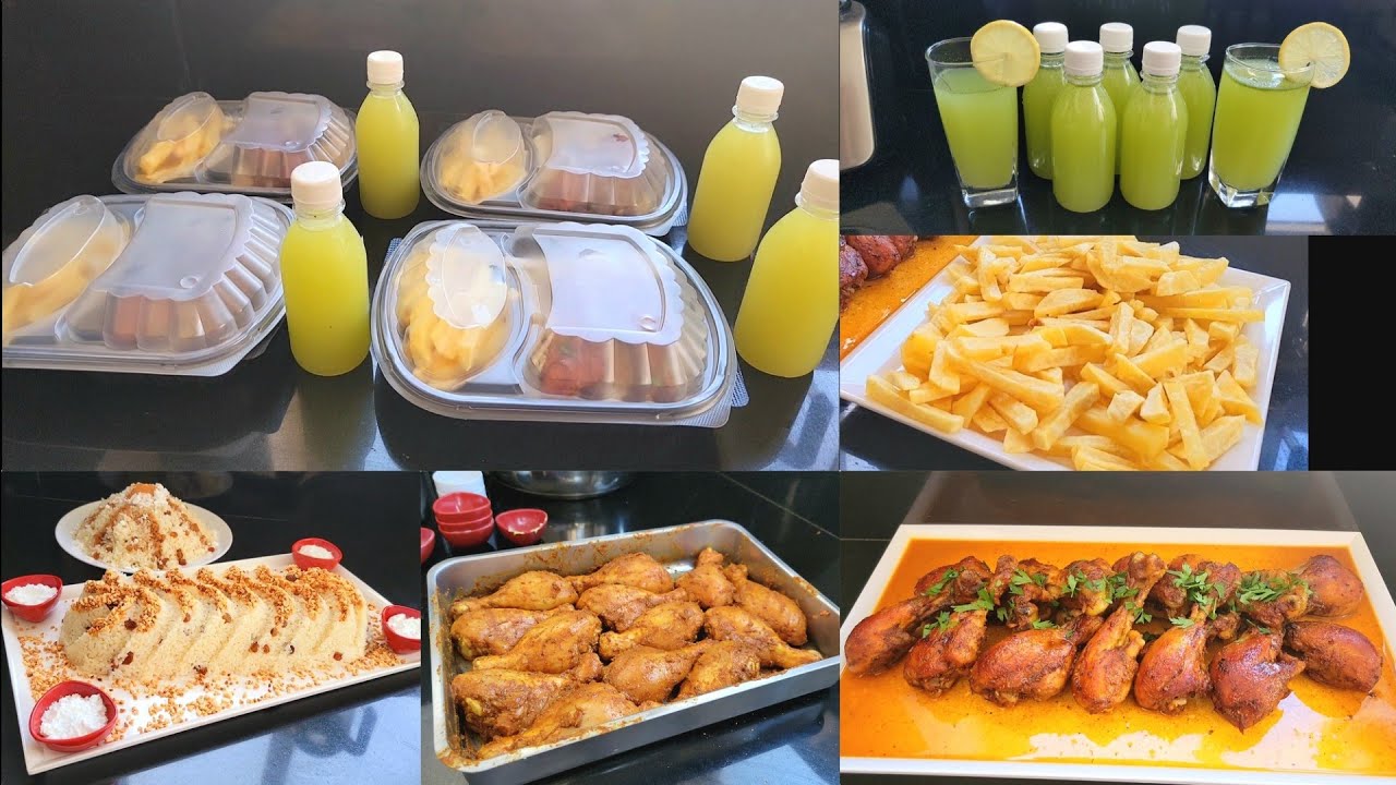 غادي نهنيك من تخمام مع هاذ الوصفات/ دجاج فالفرن/ بطاطس مقلي بدون زيت /عصير منعش/وسفة أرز