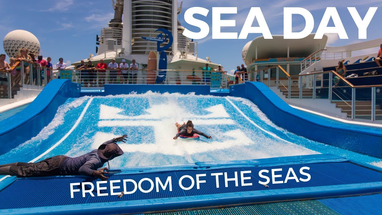 Freedom of the Seas | Sea Day Part 1 | FlowRider & Belly Flop Contest