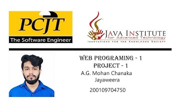 Web Project Task 02 | 1st Year | Semester 01 | Java Institute  | Mohan Chanaka