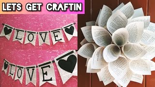 DIY Book Page Craft Ideas | Wall Decoration Using Old Book Pages | Best Out Of Waste | Paper Crafts