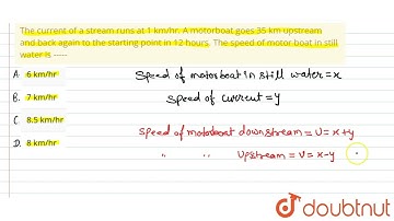 The current of a stream runs at 1 km/hr. A motorboat goes 35 km upstream and back again to the s...