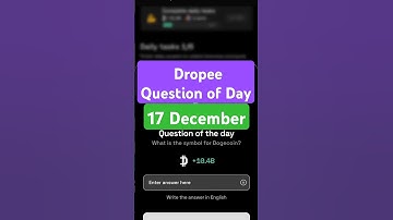Dropee Question of Day Code 17 December | Dropee Question of Day | Dropee Today Question of Day