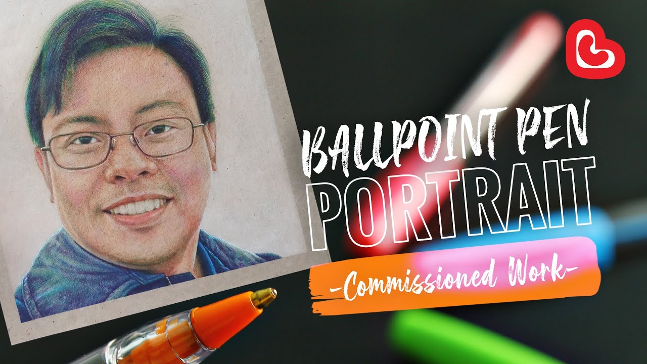 Ballpoint Pen Portrait Commissioned Work How to Draw a Realistic Portrait Using Ballpoint