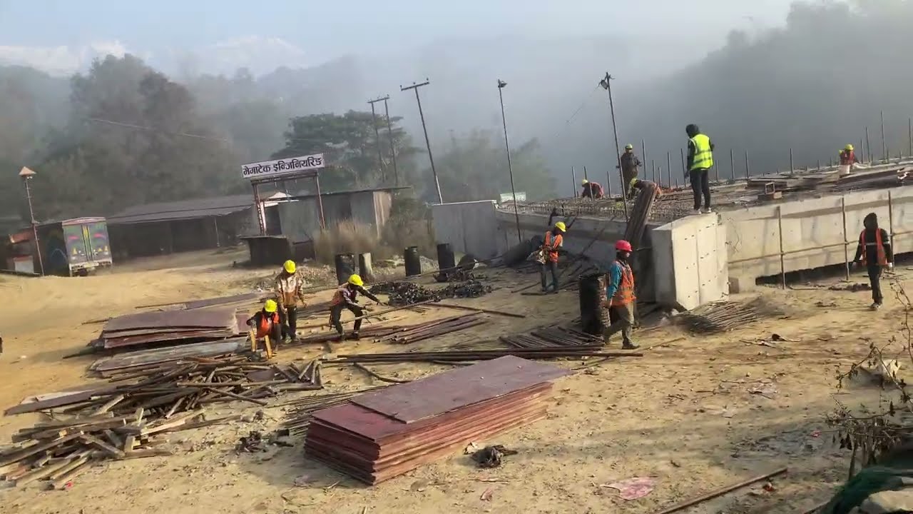 Prithvi Highway Under Construction Bijayapur Khola Bridge 