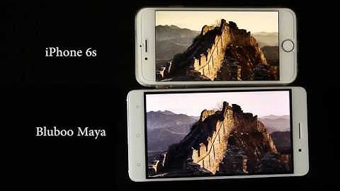 BLUBOO Maya vs iPhone 6S Display Comparison