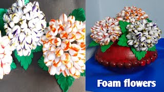 Foam ball craft / How to make foam ball flower / Room decoration with foam balls / polystyrene ball