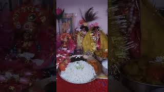 Onno bhog nibedon( bhat; nimpata bhaja, mixed vegetables, payes, tomato , achar ar labu)🙏🌻