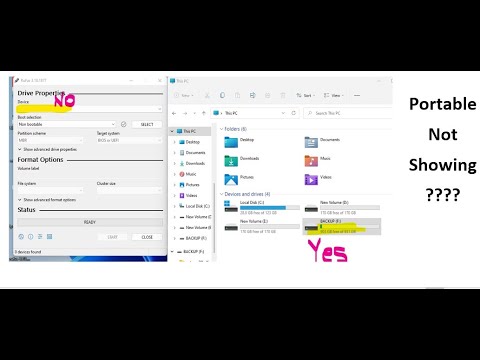 Rufus not showing portable hard drive