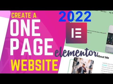 ONE PAGE Elementor WEBSITE   How to Make a One Page WordPress website us...