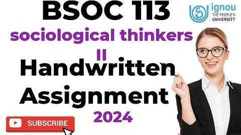 BSOC 113 SOLVED ASSIGNMENT 2024|IGNOU sociology classes|BASOH|