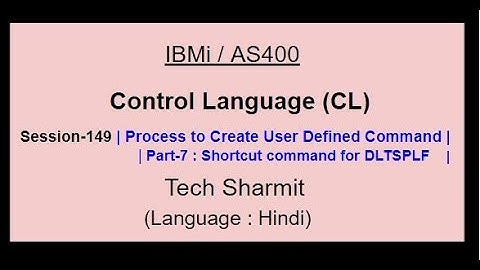 User defined command in CL (Part-7) | IBM i | AS400 | CLLE | cl programming in IBM i  | CLLE | IBMi