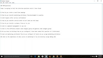SAP CRM Interview, SAP CRM INterview questions